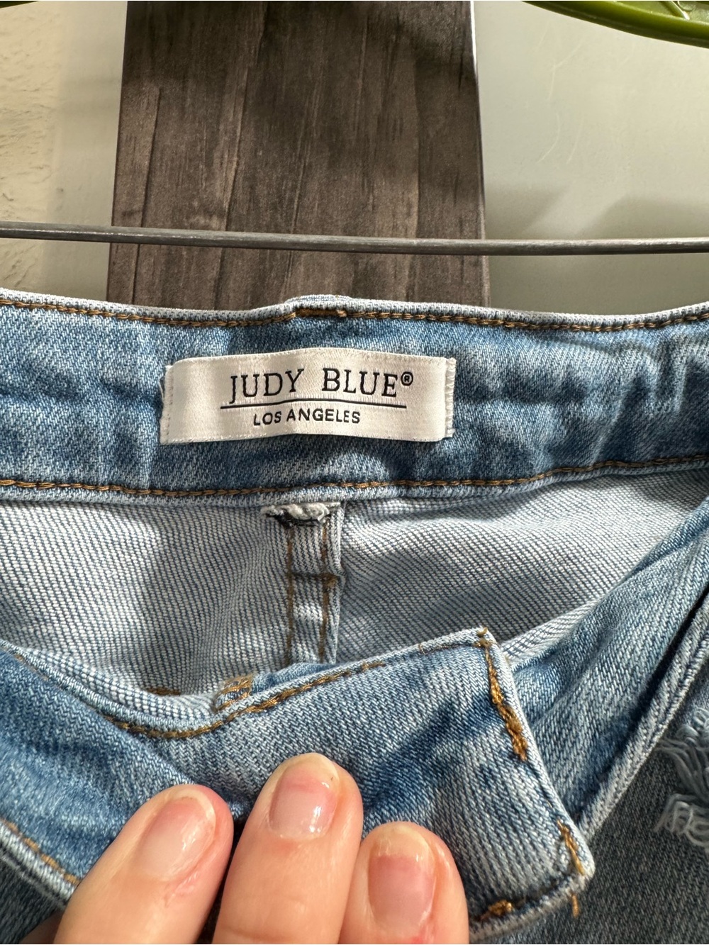 Judy Blue Light Blue Distressed Denim Shorts - Picture 4 of 4